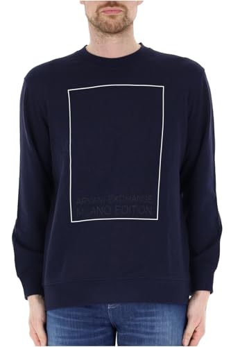 Armani Exchange Men's Milano Edition Pullover Crewneck Sweatshirt Night Sky, XS von Armani Exchange