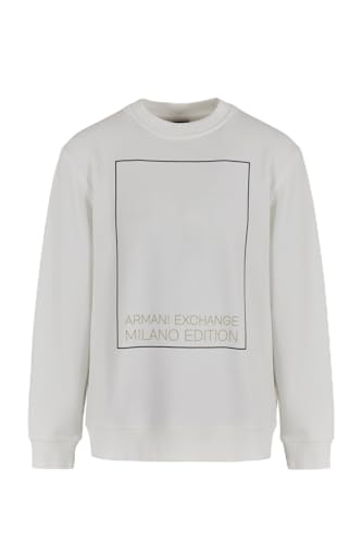 Armani Exchange Men's Milano Edition Pullover Crewneck Sweatshirt, Off White, M von Armani Exchange