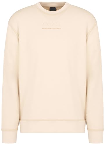 Armani Exchange Men's Modal Cotton Debossed Logo Pullover Crewneck Sweatshirt, Fog, Large von Armani Exchange