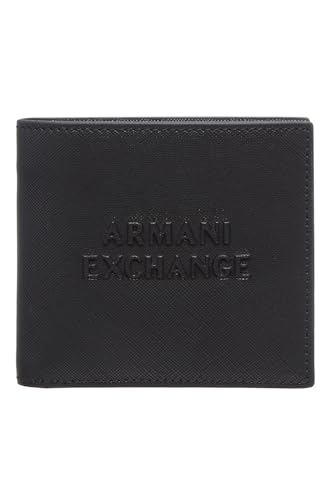 Armani Exchange Men's Panarea, Embossed Logo Bi-Fold Wallet, Black von Armani Exchange