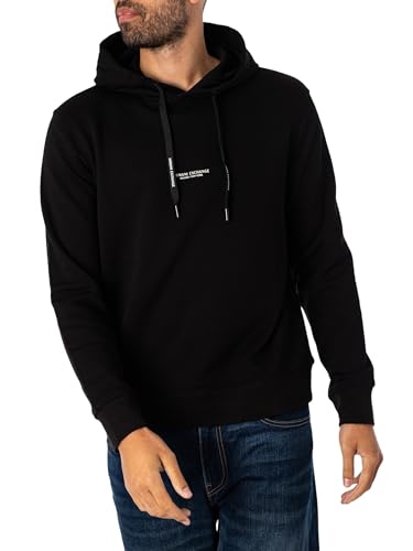 Armani Exchange Men's Essential, Milano/New York Logo Lettering Hooded Sweatshirt, Black, Small von Armani Exchange