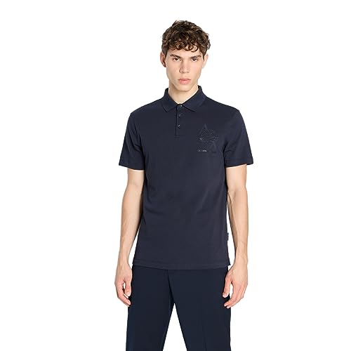 Armani Exchange Men's Regular Fit Cotton Jersey Eagle Logo Polo Shirt, Navy, Klein von Armani Exchange