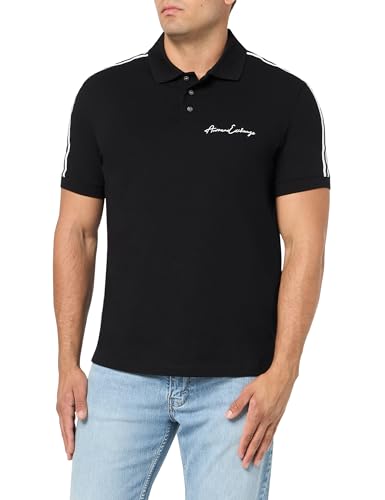 Armani Exchange Men's Regular Fit Stretch Cotton Signature Logo Polo Black,XL von Armani Exchange
