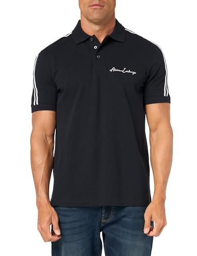 Armani Exchange Men's Regular Fit Stretch Cotton Signature Logo Polo Blue,XS von Armani Exchange