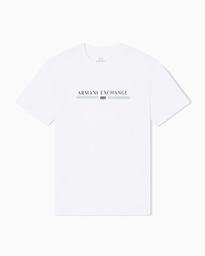 Armani Exchange Men's Short Sleeve Big Logo on Front T-Shirt Off White XXL von Armani Exchange