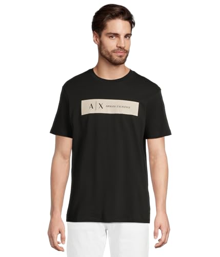 Armani Exchange Men's Short Sleeve Contrast Logo T-Shirt Black S von Armani Exchange