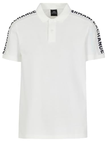 Armani Exchange Men's Short Sleeve Jacquard Logo Polo Shirt, Off White, XS von Armani Exchange