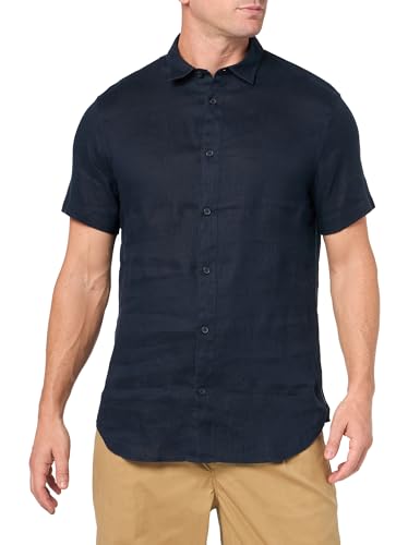 Armani Exchange Men's Short Sleeve Linen Button Down Shirt. Regular Fit. Blue,M Armani Exchange Men's Short Sleeve Linen Button Down Shirt. Regular Fit. Blue,M von Armani Exchange