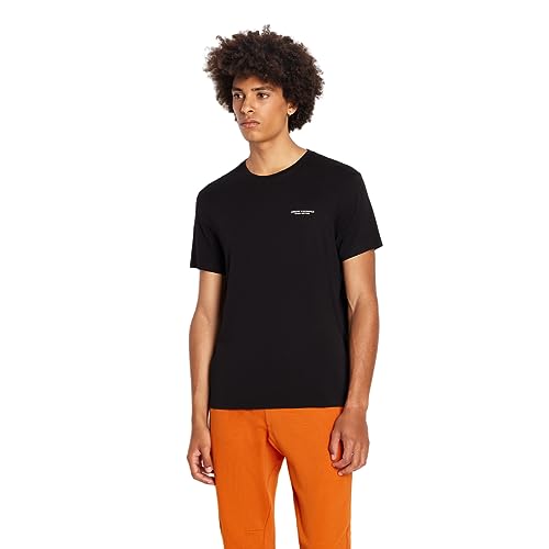 Armani Exchange Men's Short Sleeve Micro Milano/Ny Logo T-Shirt Black,M von Armani Exchange