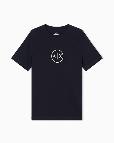 Armani Exchange Men's Short Sleeve Round Collar Circle Logo T-Shirt Blue L von Armani Exchange