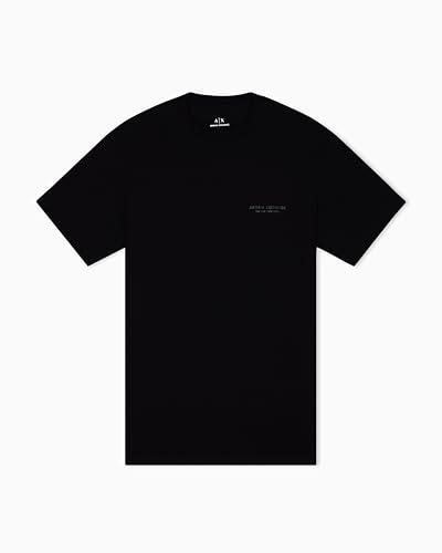 Armani Exchange Men's Short Sleeve Side Milano-New York Logo Lettering T-Shirt, Black, XL von Armani Exchange