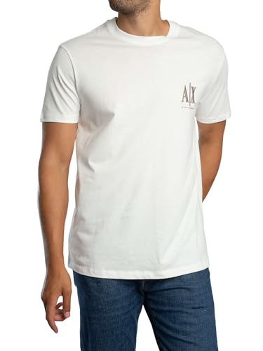 Armani Exchange Men's Short Sleeve Side Monogram Logo T-Shirt, Off White, XXL von Armani Exchange