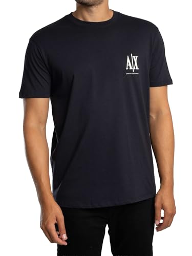 Armani Exchange Men's Short Sleeve Side Monogram Logo T-Shirt, Blue, M von Armani Exchange