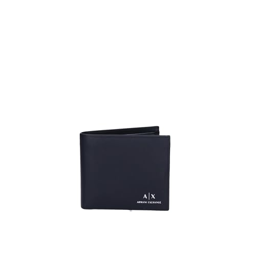 Armani Exchange Men's Essential, Plain, Printed Logo Bi-Fold Wallet, Black von Armani Exchange