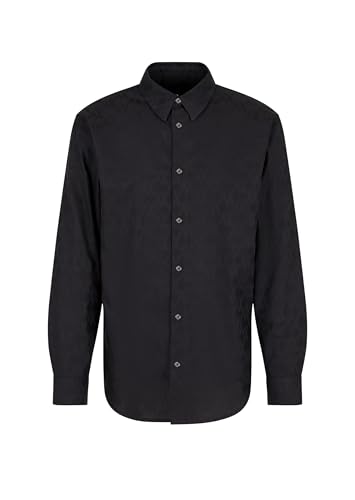 Armani Exchange Men's The Grid, All Over Tonal Logo Shirt Black,XS von Armani Exchange