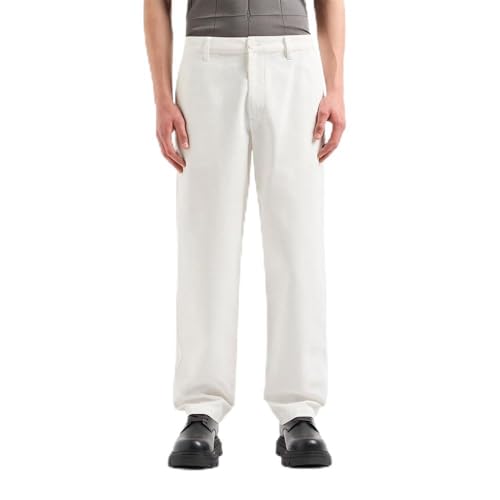 Armani Exchange Men's The Grid, Metal tab Logo Pants Off White,30 von Armani Exchange