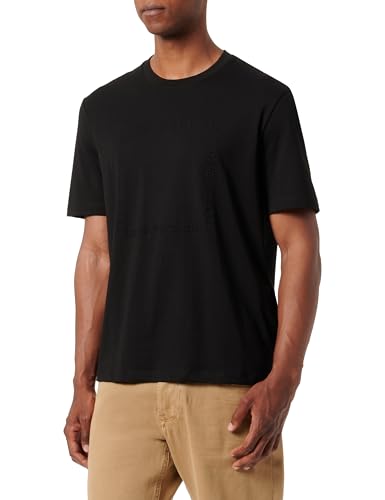 Armani Exchange Men's The Grid, Sustainable, Embossed Logo Lettering T-Shirt Black,M von Armani Exchange