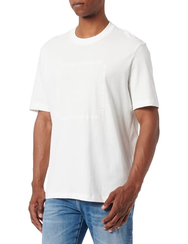 Armani Exchange Men's The Grid, Sustainable, Embossed Logo Lettering T-Shirt Off White,XS von Armani Exchange