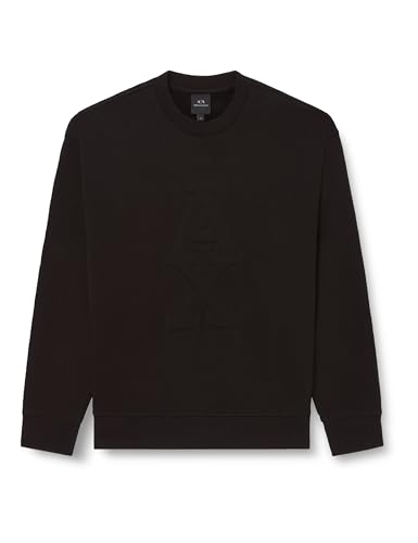 Armani Exchange Men's The Grid, Sustainable, Embossed Logo Sweatshirt Black,XS von Armani Exchange