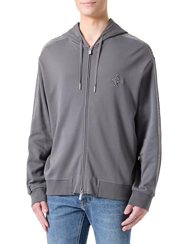 Armani Exchange Men's The Grid, Sustainable, Logo Tape Hooded Sweatshirt Eiffel Tower,L von Armani Exchange