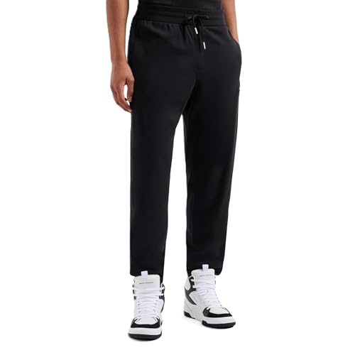 Armani Exchange Men's The Grid, Sustainable, Logo Tape Sweatpants Black,XL von Armani Exchange