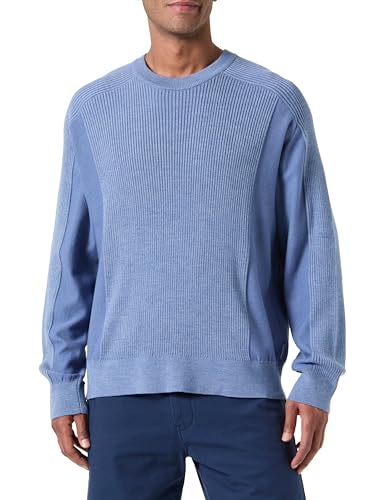 Armani Exchange Men's The Grid, Sustainable, Ribs and Reverse Jersey Stitch Pullover Sweater, Flint Stone, X-Small von Armani Exchange