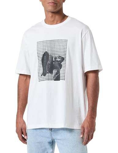 Armani Exchange Men's The Grid, Sustainable, plastisol Logo Print T-Shirt Off White,S Armani Exchange Men's The Grid, Sustainable, plastisol Logo Print T-Shirt Off White,S von Armani Exchange