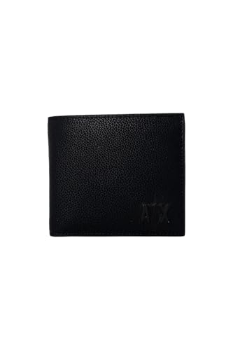 Armani Exchange Men's Tonal Ax Logo Billfold with Coin Pocket Bi-Fold Wallet, Black von Armani Exchange