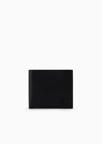 Armani Exchange Men's Tonal Ax Logo Billfold with Coin Pocket Bi-Fold Wallet, Black von Armani Exchange