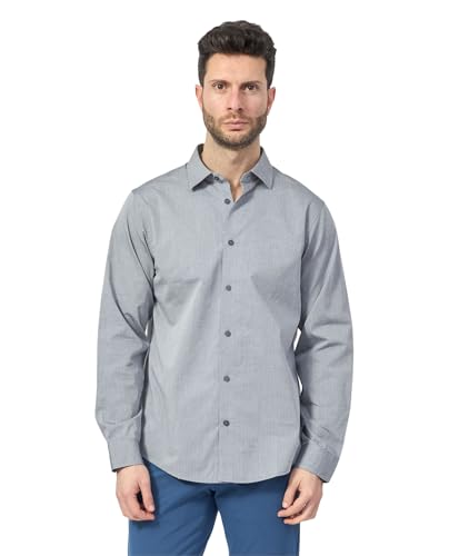 Armani Exchange Men's Utitity Edge, Embroidered Logo, Shirt, Navy/Off White dots, L von Armani Exchange