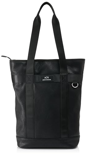 Armani Exchange Men's Zipped, Front Logo, Metal Ring Shopper, Nero-Black von Armani Exchange