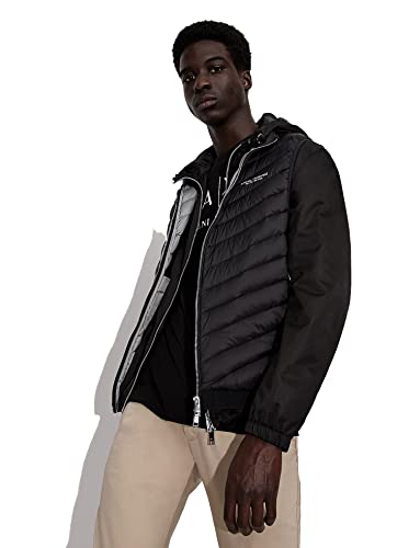 Armani Exchange Mens 100% Down, Front, Elastic Waistband with Logo Weste, Black, Large von Armani Exchange