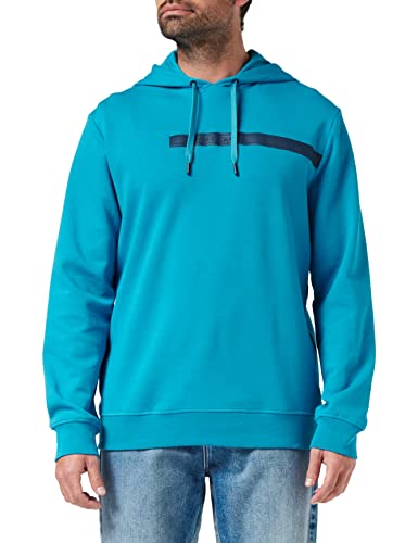 Armani Exchange Mens Hoodie Extendend Logo Back/Front Kapuzenpullover, Light Blue, Large von Armani Exchange