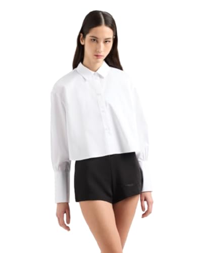 Armani Exchange Popeline-Hemd mit Knopfleiste für Damen, Weiss/opulenter Garten, Klein von Armani Exchange