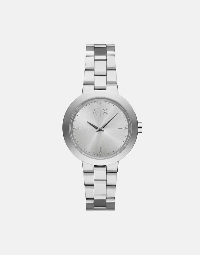 Armani Exchange - Silberfarbene Zweizeiger-Armbanduhr aus Edelstahl von Armani Exchange