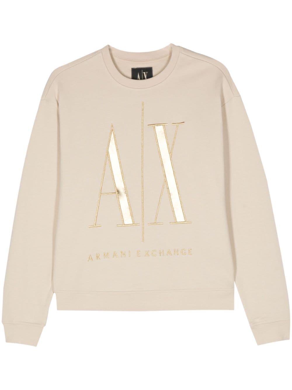 Armani Exchange Sweatshirt im Metallic-Look - Nude von Armani Exchange