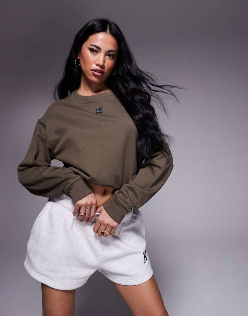 Armani Exchange - Sweatshirt in Khaki mit Logo-Grün von Armani Exchange