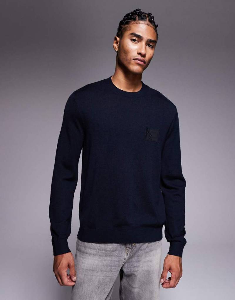 Armani Exchange - Sweatshirt in Marineblau mit Logo von Armani Exchange