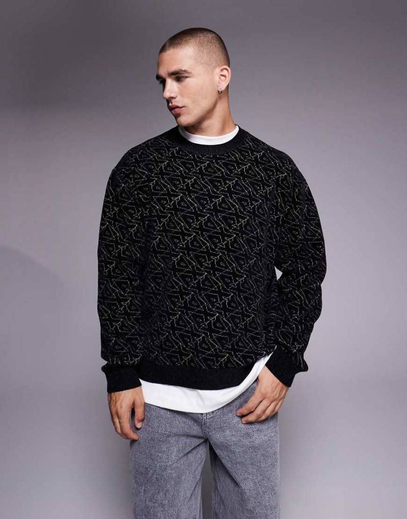 Armani Exchange - Sweatshirt in Schwarz mit Logo-Muster von Armani Exchange