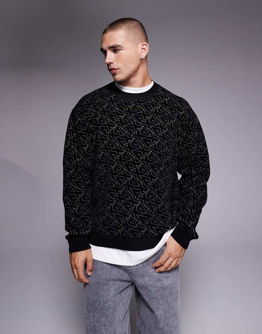 Armani Exchange - Sweatshirt in Schwarz mit Logo-Muster von Armani Exchange