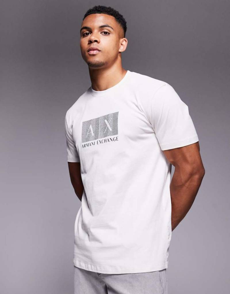 Armani Exchange - T-Shirt in Grau mit zentriertem Logo von Armani Exchange