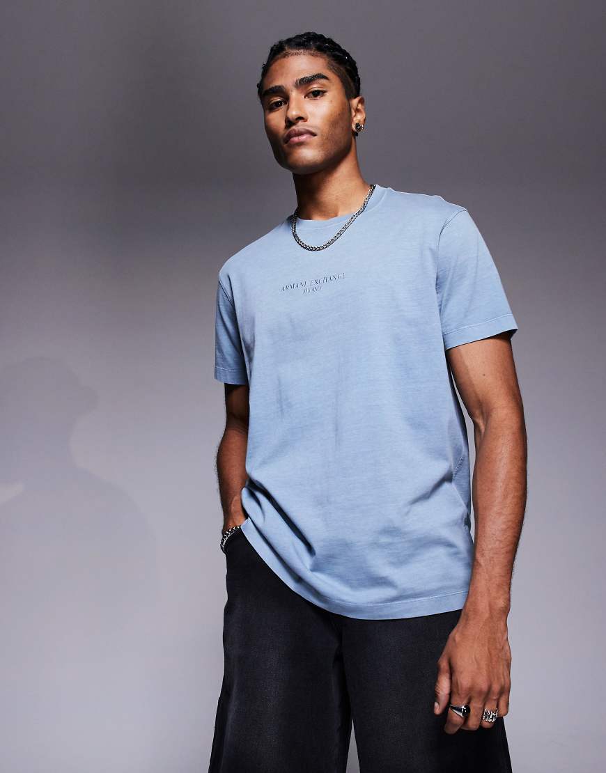 Armani Exchange - T-Shirt in Hellblau von Armani Exchange