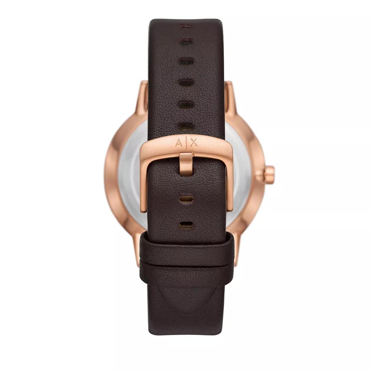 Armani Exchange Uhren - Armani Exchange Multifunction Leather Watch - Gr. unisize - in Braun - für Damen von Armani Exchange