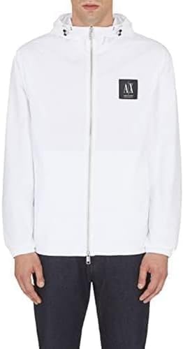 Armani Exchange Unisex Basics by Armani Nylon-Jacke Jacket, White, M von Armani Exchange