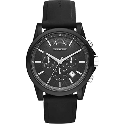 Armani Exchange AX1326 OUTERBANKS Uhr Herrenuhr Kautschuk Analog Chrono schwarz von Armani Exchange