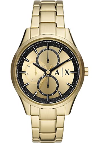 Armani Exchange Herrenuhr , QuarzMultifunktionswerk, 42MM GoldEdelstahlgehäuse mit Edelstahlarmband, AX1866 von Armani Exchange