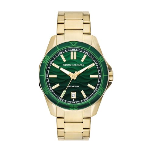 Armani Exchange Uhr für Männer, Dreizeiger-Datumswerk, Edelstahluhr mit 44 mm Gehäusegröße von Armani Exchange