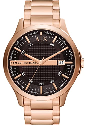 Armani Exchange Herrenuhr 3-Zeiger-Werk Datum Edelstahl roségoldfarben, AX2449 von Armani Exchange