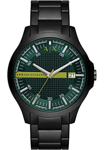 Armani Exchange Herrenuhr 3-Zeiger-Werk Datum Edelstahl schwarz, AX2450 von Armani Exchange