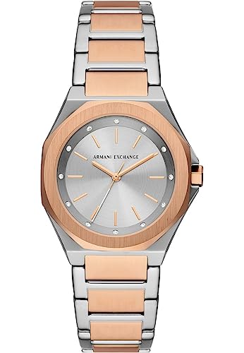 Armani Exchange Uhr für Frauen, Dreizeigerwerk, Edelstahluhr mit 34 mm Gehäusegröße Armani Exchange Uhr für Frauen, Dreizeigerwerk, Edelstahluhr mit 34 mm Gehäusegröße von Armani Exchange